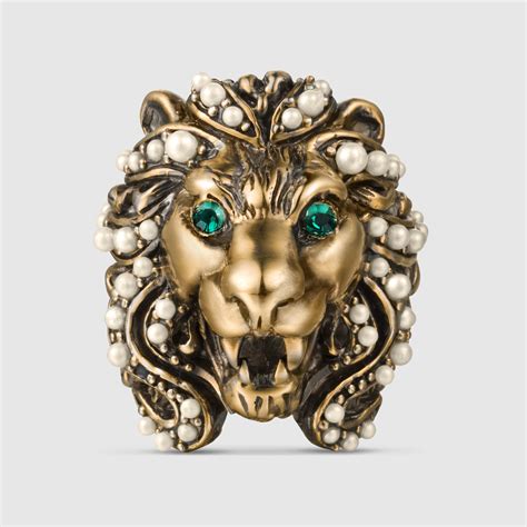 gucci lion rong|monkey head ring Gucci.